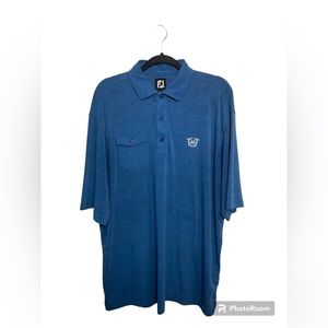 FootJoy blue short sleeve golf polo shirt with logo. MGCC. XL